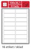 Obrázek Tabelační etikety s vodící drážko dvouřadé - 100 x 36,1 mm dvouřadé 8000 etiket / 500 skladů