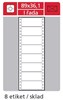 Obrázek Tabelační etikety s vodící drážkou jednořadé - 89 x 36,1 mm jednořadé 4000 etiket / 500 skladů