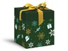 Obrázek Krabička dárková vánoční - zelená / 12x12x15cm