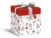 Obrázek Krabička dárková vánoční - červeno-bílá / 12x12x15cm